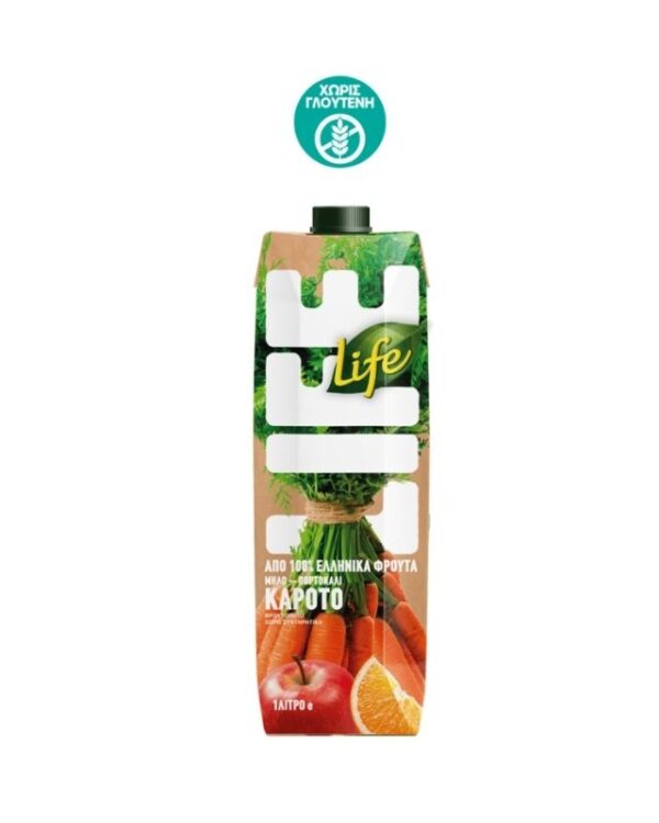 LIFE Μήλο Πορτοκάλι Καρότο ΝΕΟ 1LT